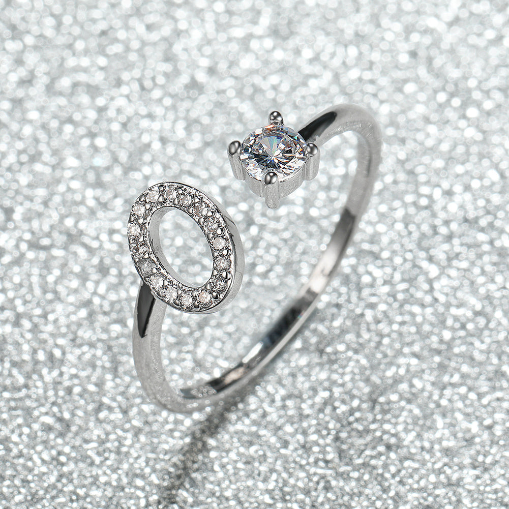 Populaire Mode Silvery AZ Lettre Bague Initiales Mariage Amour Couple Bagues Cadeau de demoiselle d’honneur