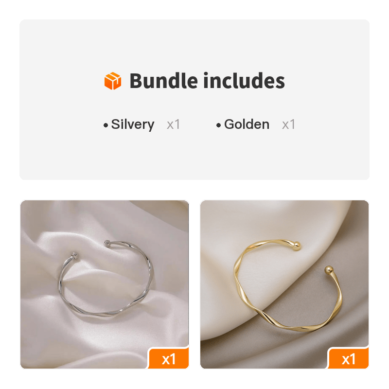 Un Bracelet Doré À Texture Torsadée Élégante Et Élégant