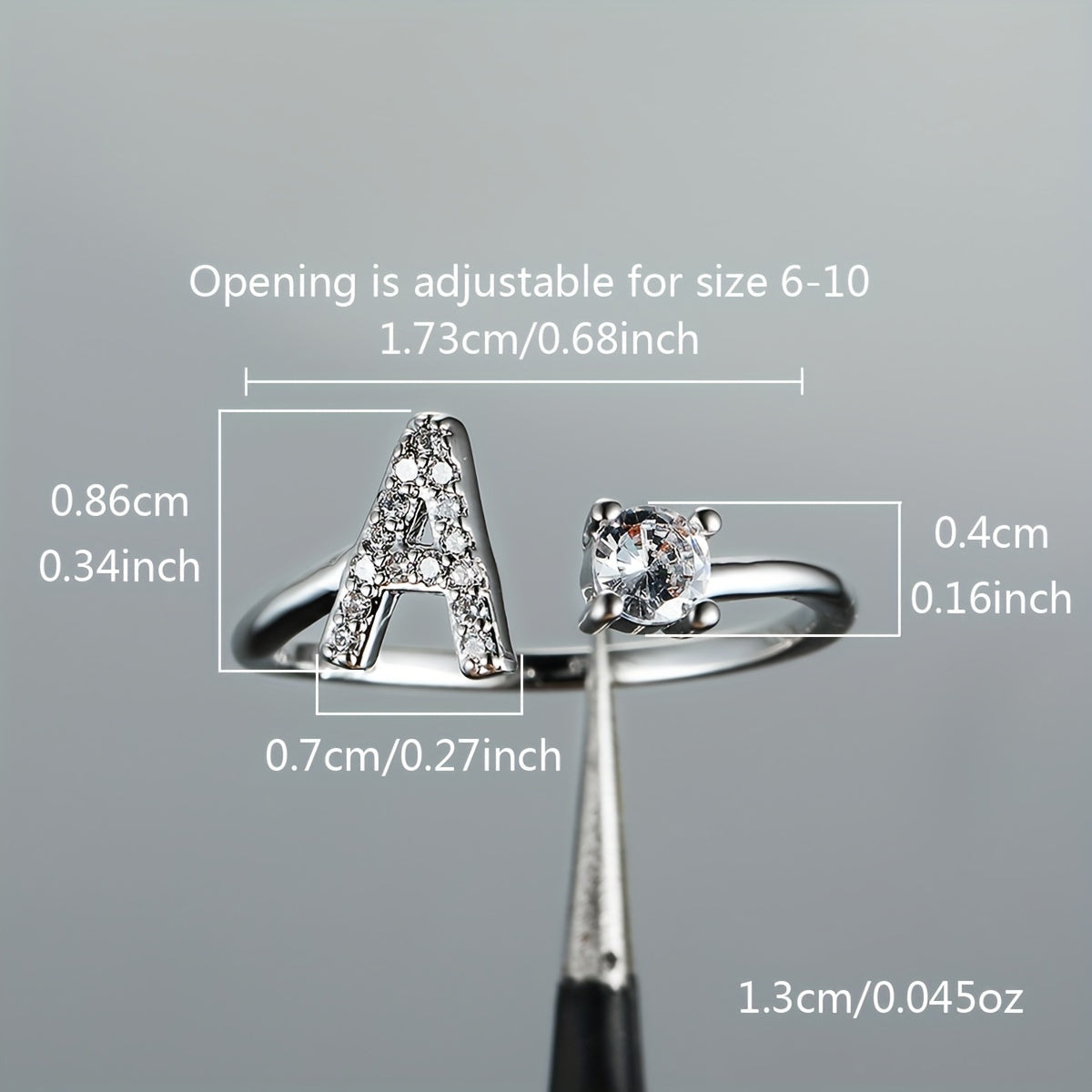 Populaire Mode Silvery AZ Lettre Bague Initiales Mariage Amour Couple Bagues Cadeau de demoiselle d’honneur