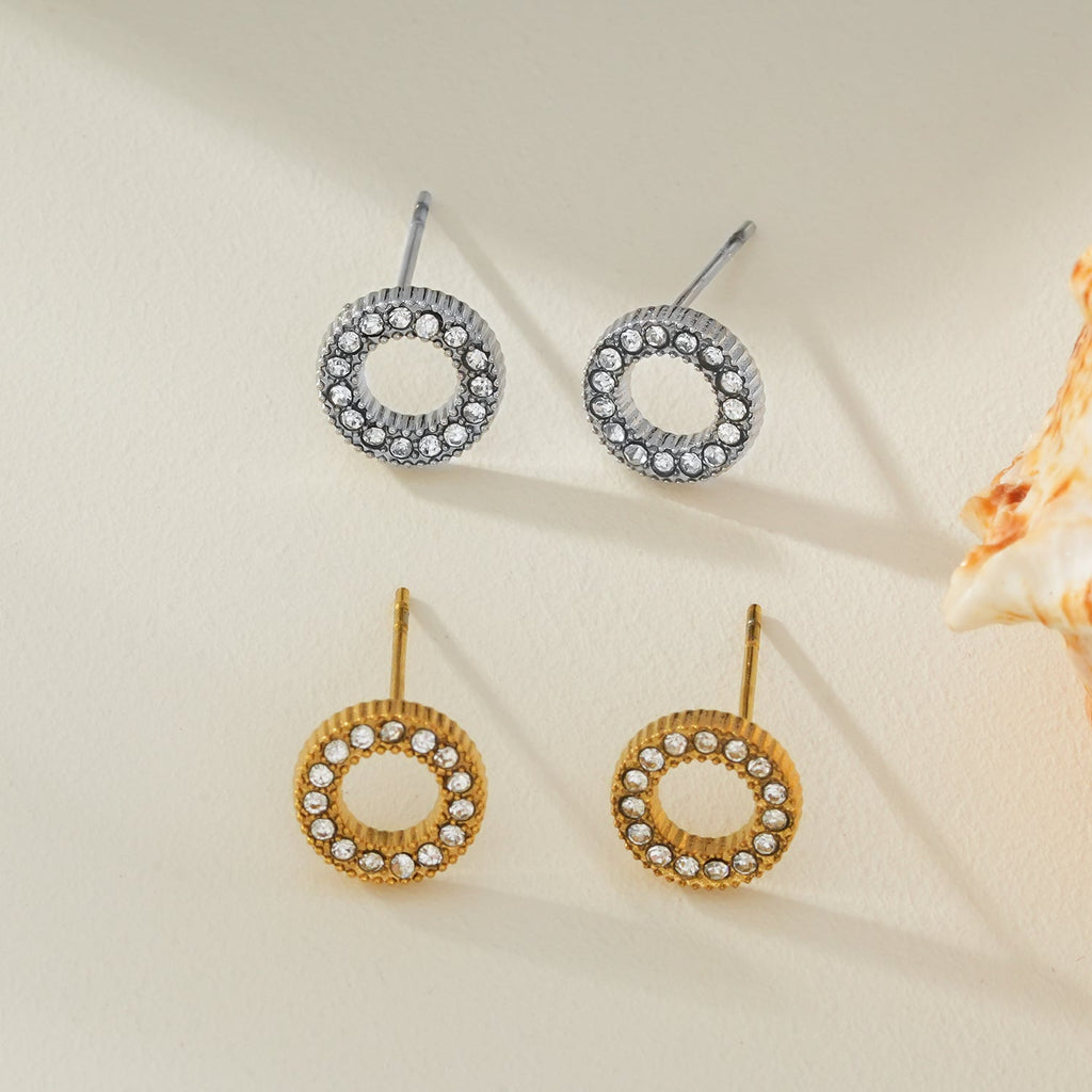 AMATOLE Gold: Radiant Circle Mini Stud Earrings