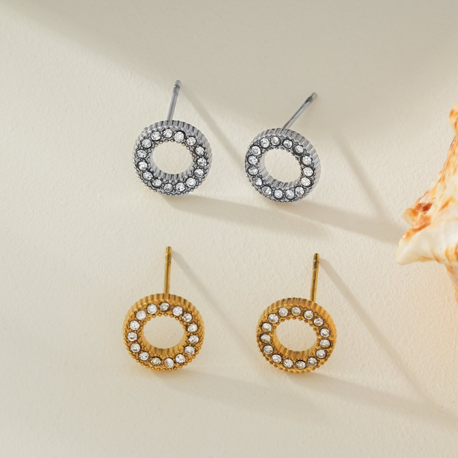 AMATOLE Gold: Radiant Circle Mini Stud Earrings