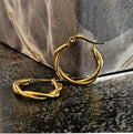 CARLOTA Gold: Twisted Metal Strands Hoop Earrings