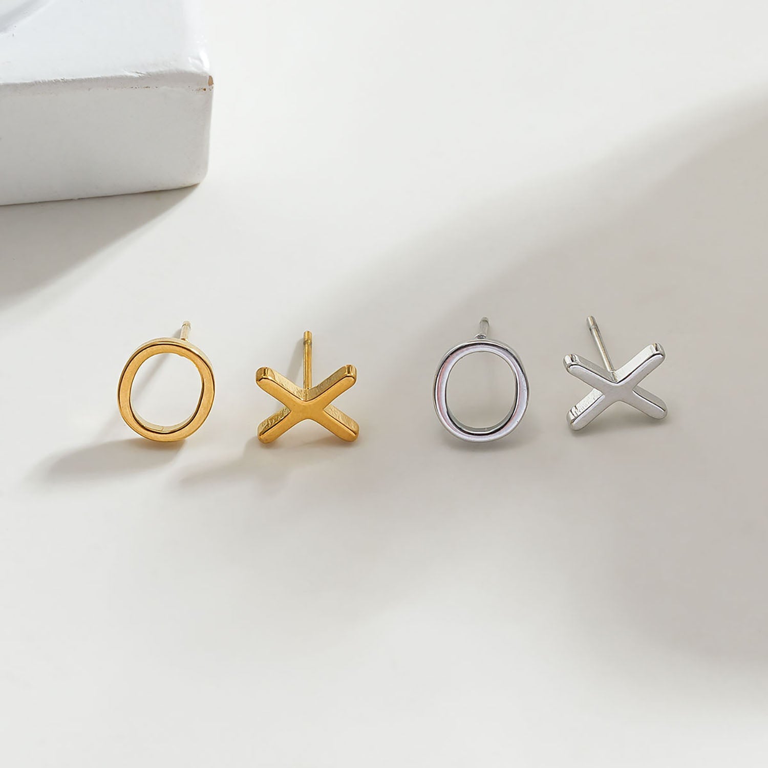 OX Gold: Hugs, Kisses & Sparkle Stud Earrings