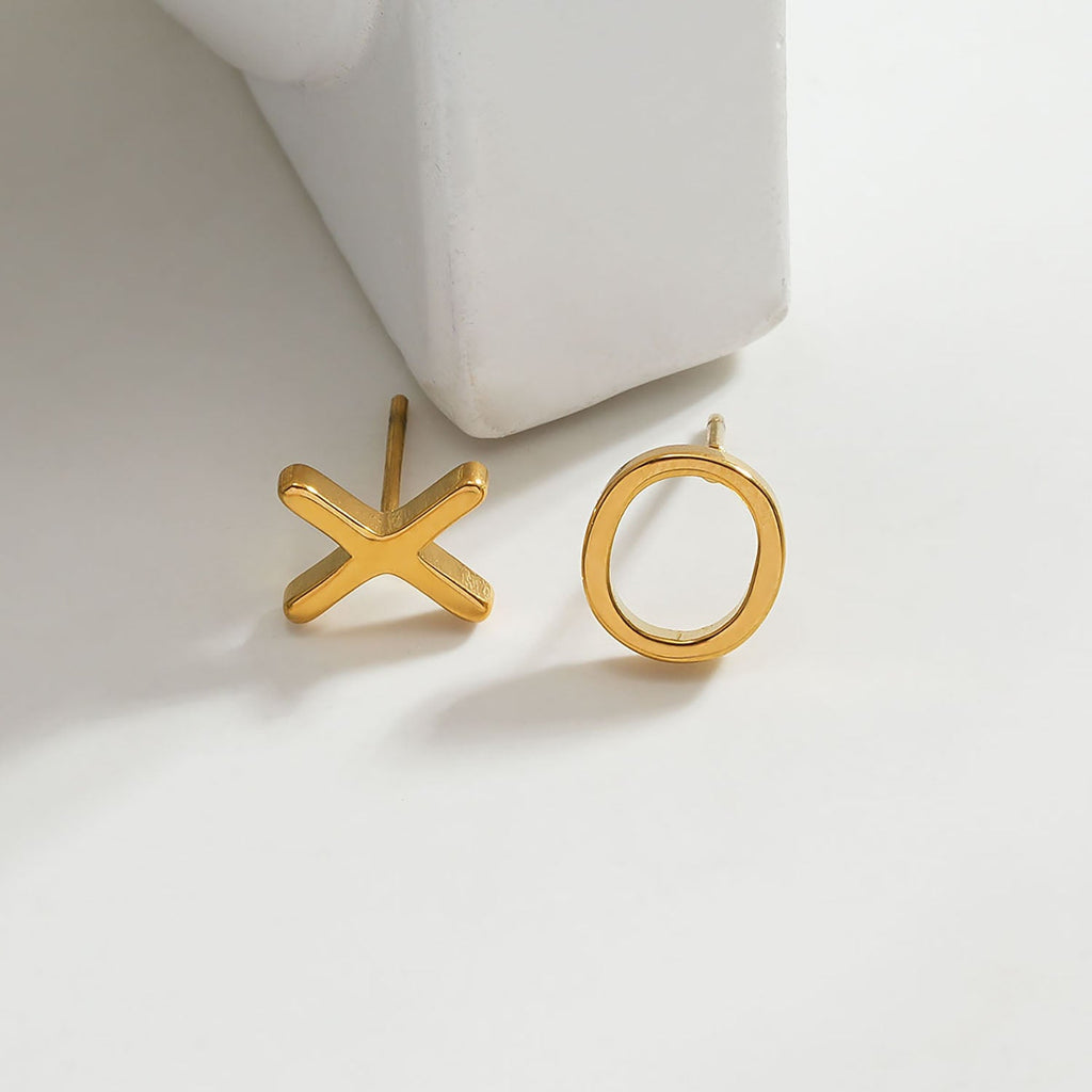 OX Gold: Hugs, Kisses & Sparkle Stud Earrings
