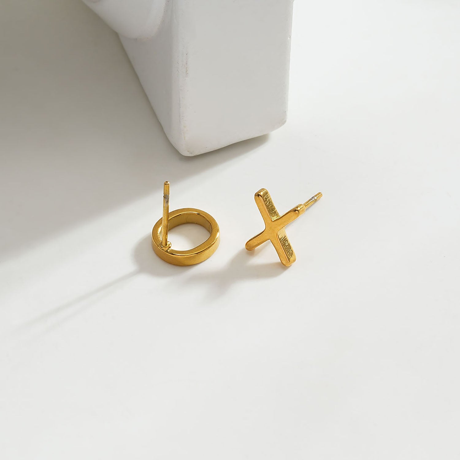 OX Gold: Hugs, Kisses & Sparkle Stud Earrings