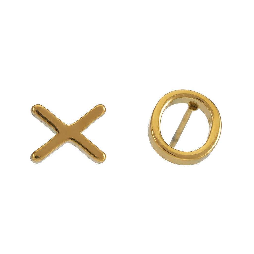 OX Gold: Hugs, Kisses & Sparkle Stud Earrings
