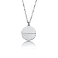 EMERSYN Silver (White Gold): Minimalist Metal & Shell Circle Pendant Necklace