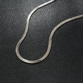 FRYDA Silver Toned (White Gold): Snake Skin Textured Mid Width Chain Necklace