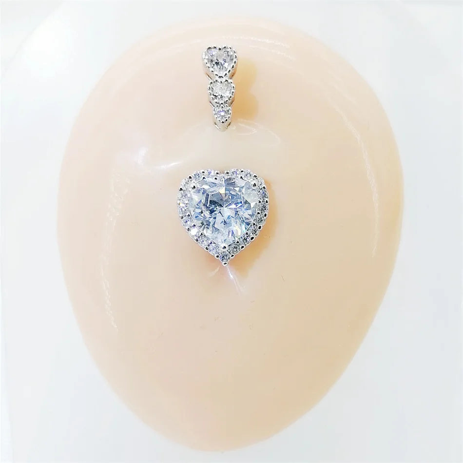 1PC Crystal Heart Belly Button Rings Surgical Titanium Navel Piercing Sexy Hottie Belly Rings Body Piercing Ombligo Navel Rings