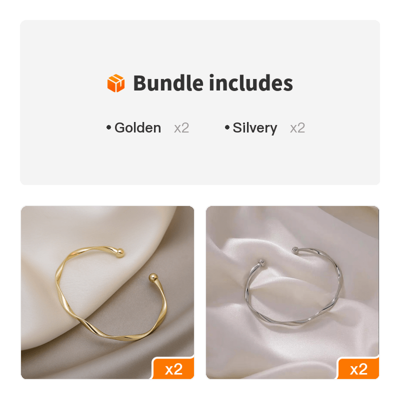 Un Bracelet Doré À Texture Torsadée Élégante Et Élégant