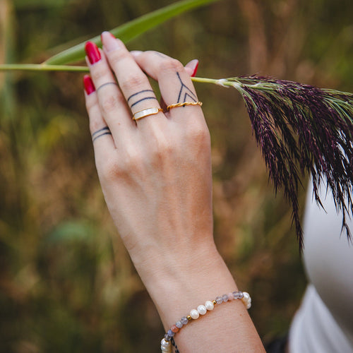 Bague dorée en nacre plaqué or 18K | CALYPSO
